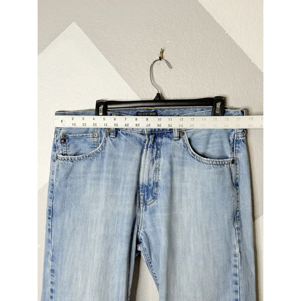 Polo Jeans Co Ralph Lauren Men's 34x32 Light Wash Straight Leg Denim Jeans